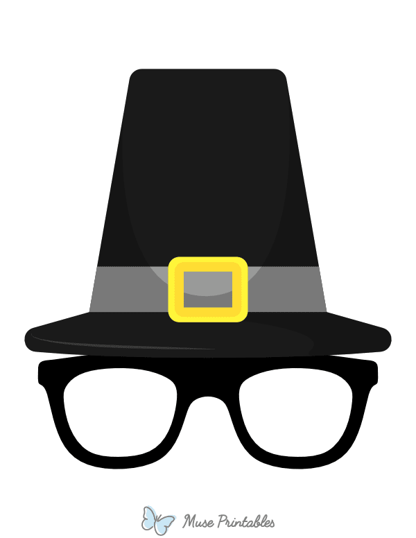 Pilgrim Hat and Glasses Photo Booth Prop