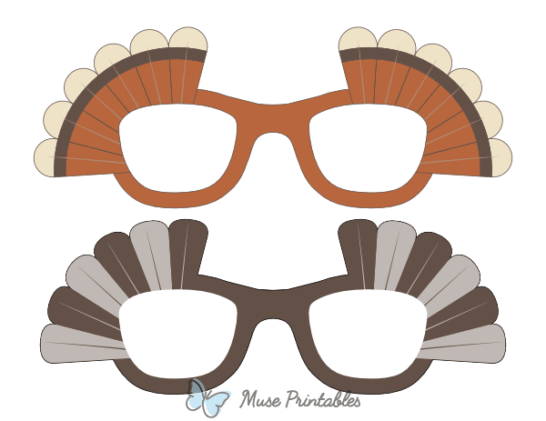 Turkey Feather Glasses Photo Booth Prop