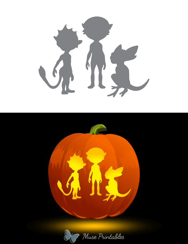 Alien Creatures Pumpkin Stencil
