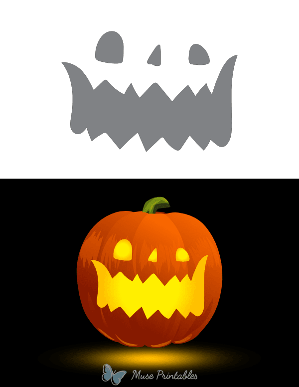 Big Mouth Jack-o'-lantern Pumpkin Stencil