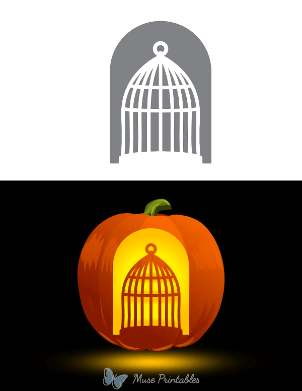 Bird Cage Pumpkin Stencil