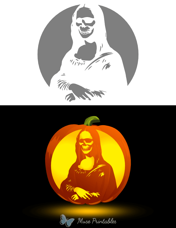Creepy Mona Lisa Pumpkin Stencil