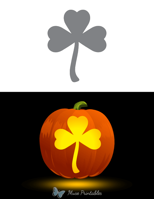 Easy Shamrock Pumpkin Stencil