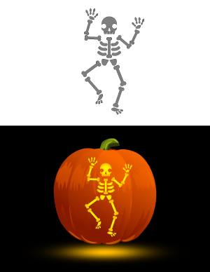 Easy Skeleton Pumpkin Stencil