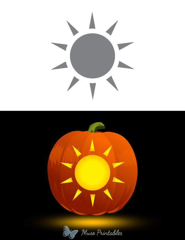 Easy Sun Pumpkin Stencil