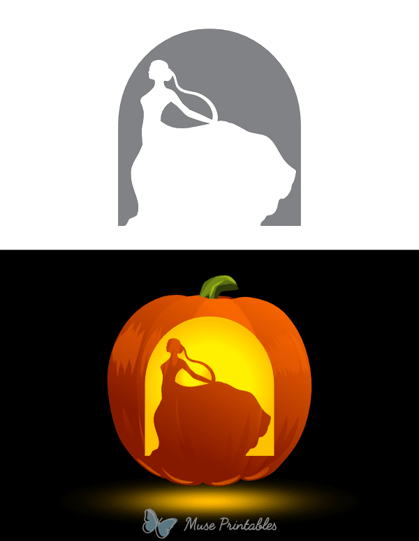 Elegant Bride Pumpkin Stencil
