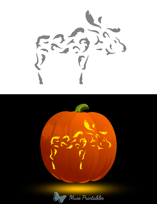 Filigree Moose Pumpkin Stencil