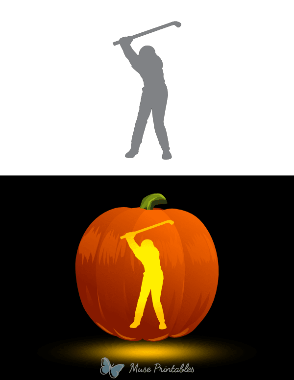 Golf Swing Pumpkin Stencil
