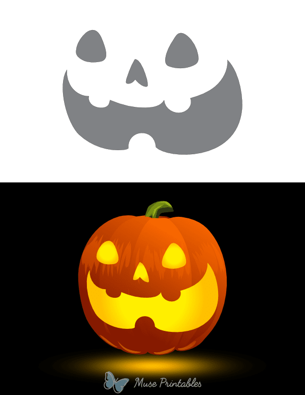 Grinning Jack-o'-lantern Face Pumpkin Stencil