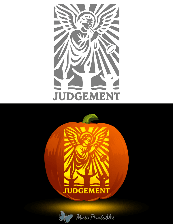 Judgement Tarot Card Pumpkin Stencil
