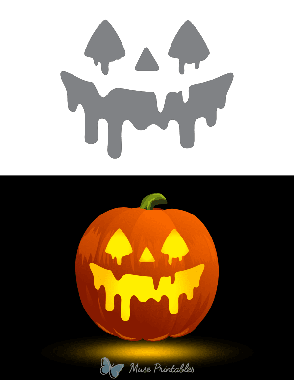 Melting Jack-o'-lantern Pumpkin Stencil