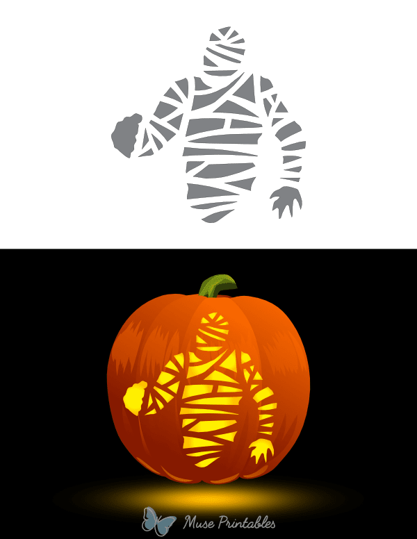 Mummy Torso Pumpkin Stencil