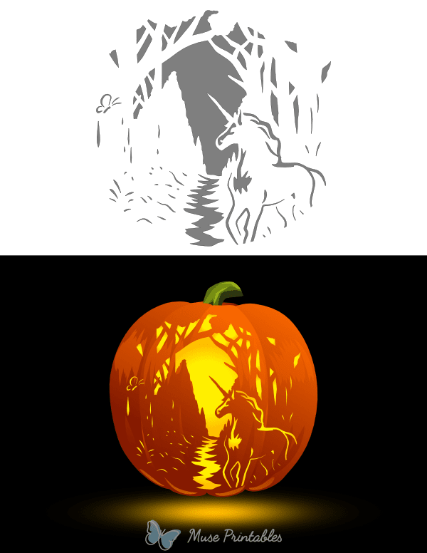 Mythical Forest Pumpkin Stencil