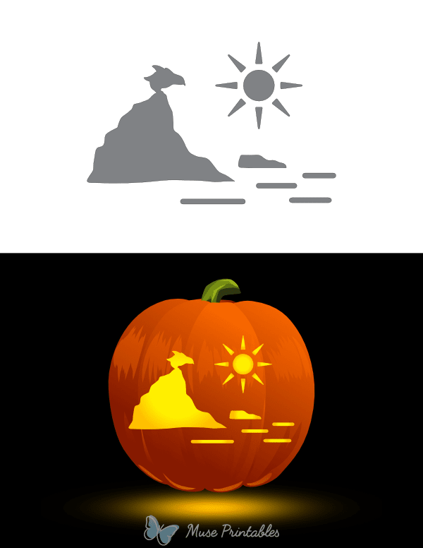 Penguin Climbing Ice Berg Pumpkin Stencil