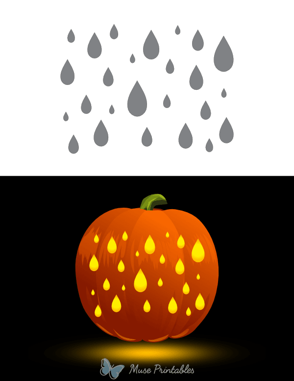 Raindrops Pumpkin Stencil