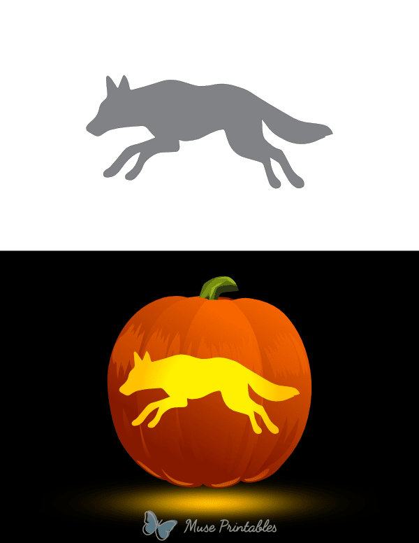Running Jackal Pumpkin Stencil