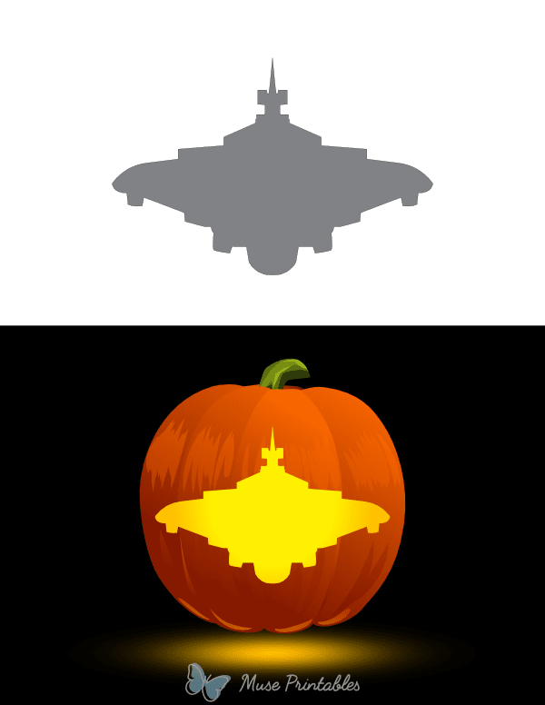 Sci-Fi Spaceship Pumpkin Stencil