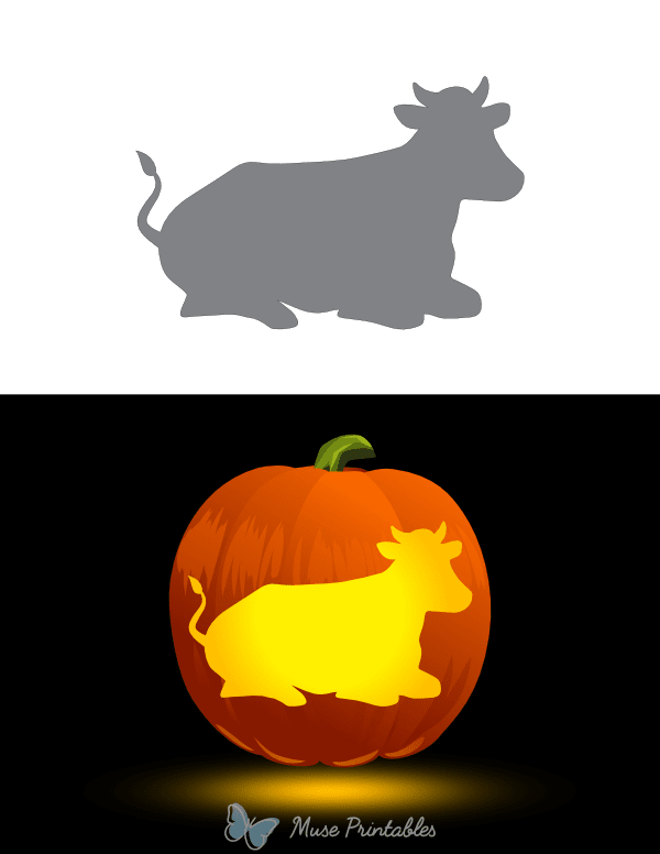 Sitting Cow Pumpkin Stencil