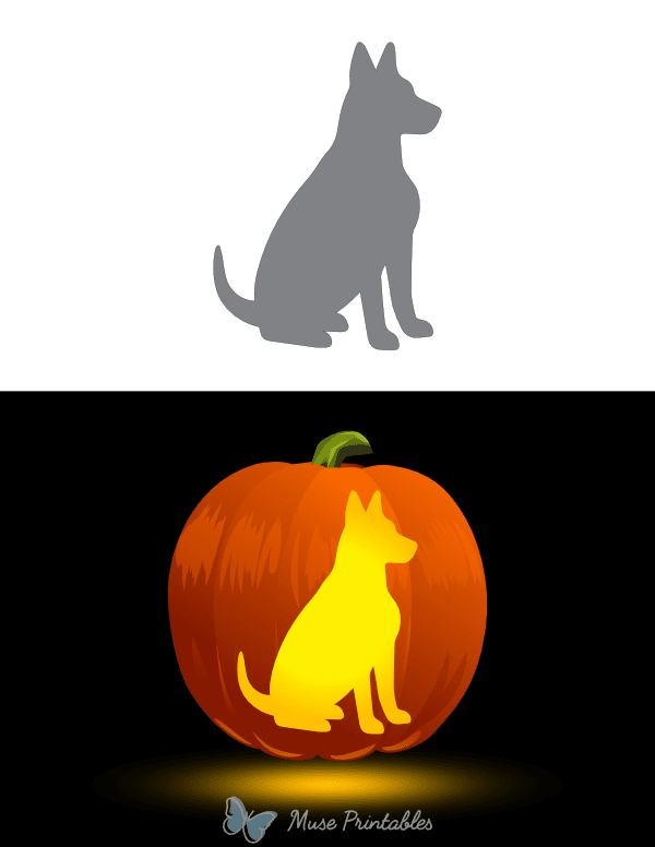 Sitting Dog Pumpkin Stencil