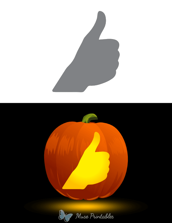 Thumbs Up Pumpkin Stencil