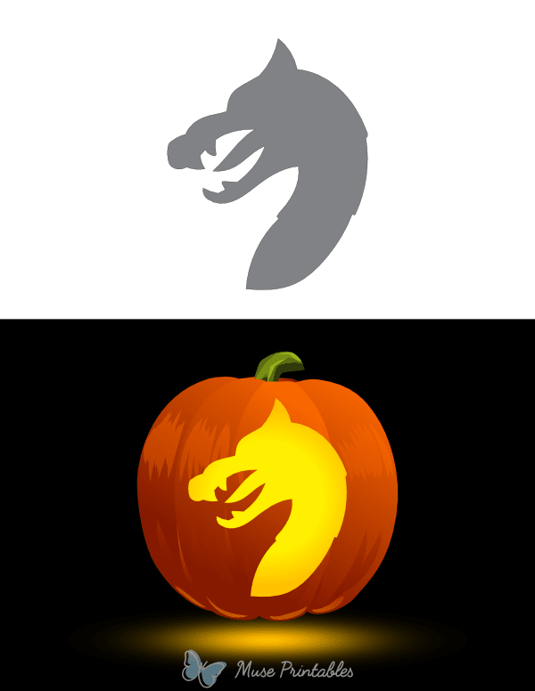 Viking Dragon Head Pumpkin Stencil