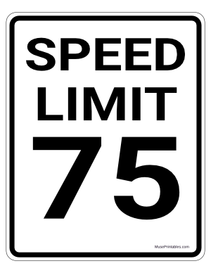 75 MPH Speed Limit Sign