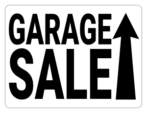 Black and White Up Arrow Garage Sale Sign