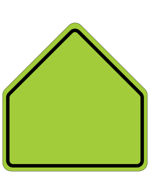 Blank Green School Zone Sign