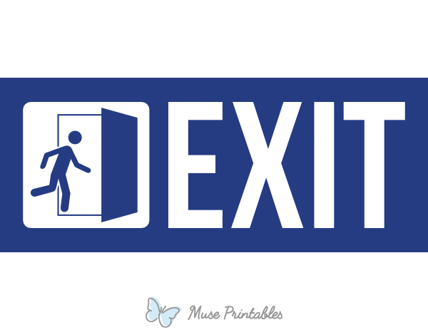 Blue Exit Sign