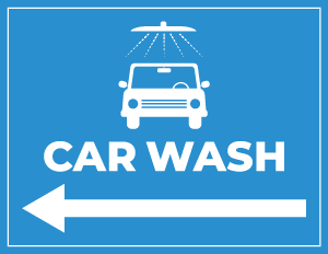Car Wash Left Arrow Sign