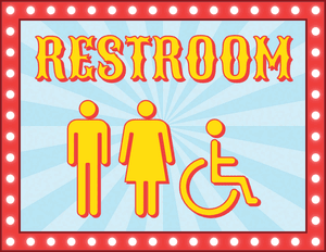 Carnival Restroom Sign
