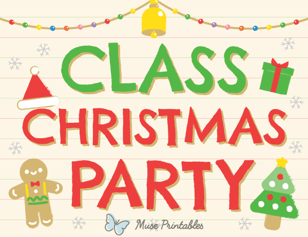 Class Christmas Party Sign