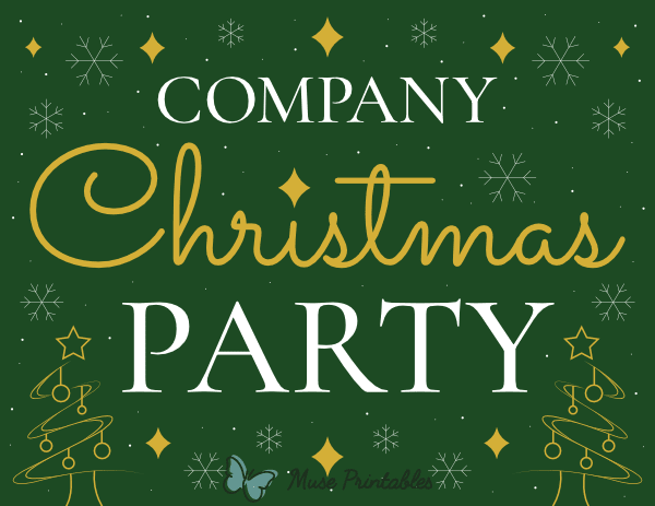 Company Christmas Party Sign