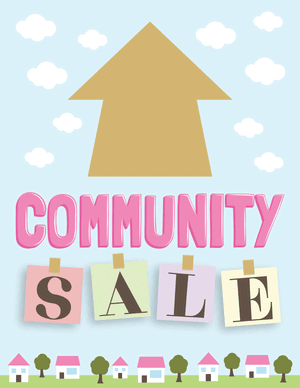 Fun Up Arrow Community Sale Sign