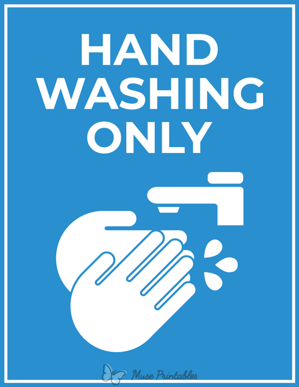 Printable Hand Washing Only Sign