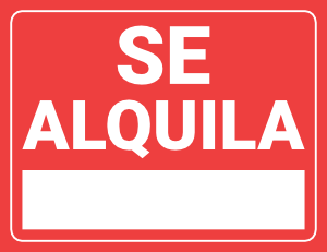 Spanish For Rent Sign