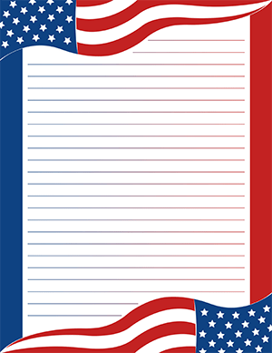 American Flag Stationery