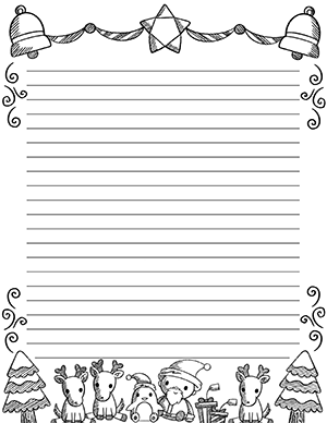 Black And White Christmas Doodle Stationery