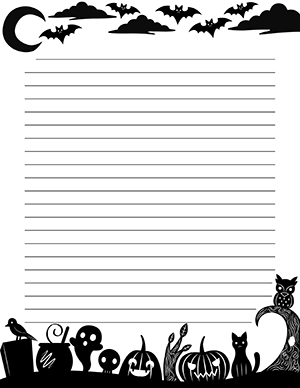 Black and White Halloween Stationery
