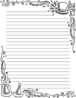 Black And White Party Doodle Stationery