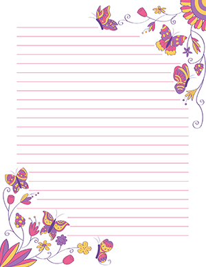 Floral Butterfly Stationery