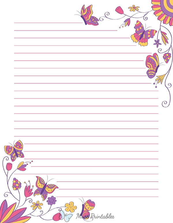 Floral Butterfly Stationery