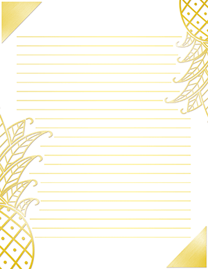 Gold Pineapple Stationery