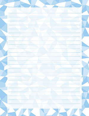 Light Blue Polygonal Stationery