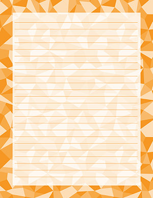 Orange Polygonal Stationery