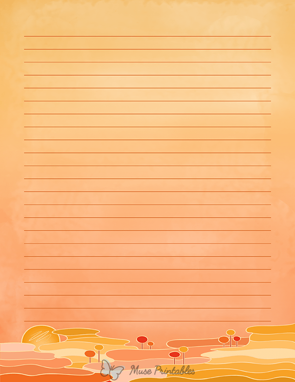 Orange Sunset Stationery