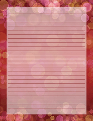 Red Bokeh Stationery