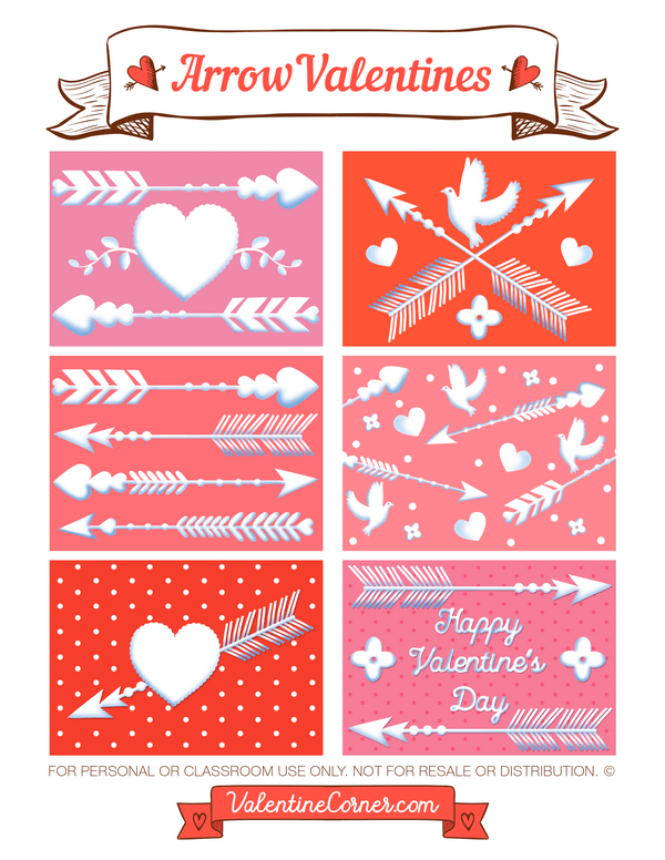 Arrow Valentine's Day Cards