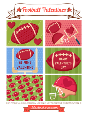 Football Valentine's Day Cards