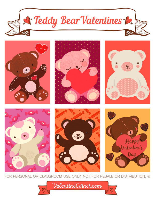 Teddy Bear Valentine's Day Cards